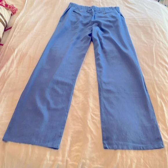 Cornflower blue linen slacks. - Picture 3 of 3